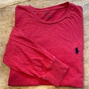 Polo by Ralph Lauren Men’s Medium Red Super Soft Cotton Long Sleeve Pullover Tee